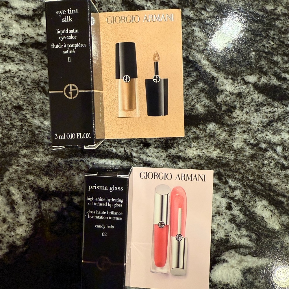 Giorgio Armani Travel Size Liquid Satin Eye Color and Lip Gloss